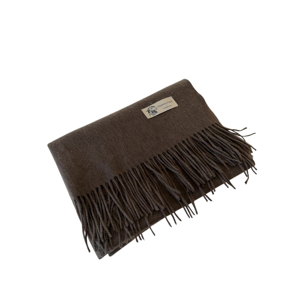 Country Field Tradition Brown Solid Wool Wrap Scarf, OS